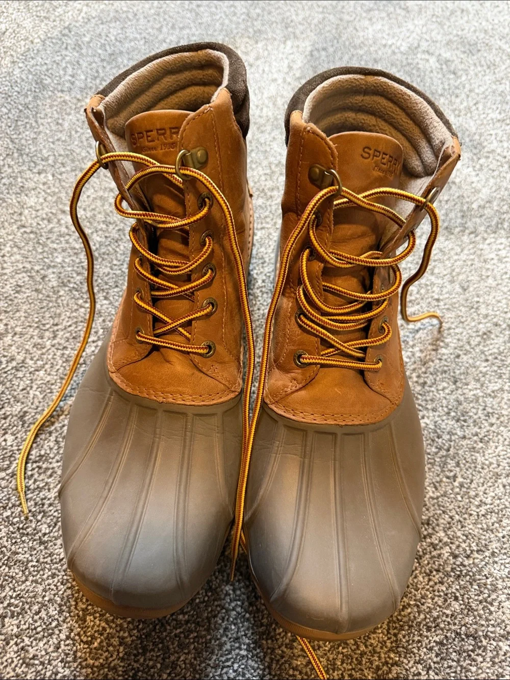 Sperry Top-Sider Brown Leather Duck Boots Waterproof Winter Boots size 11